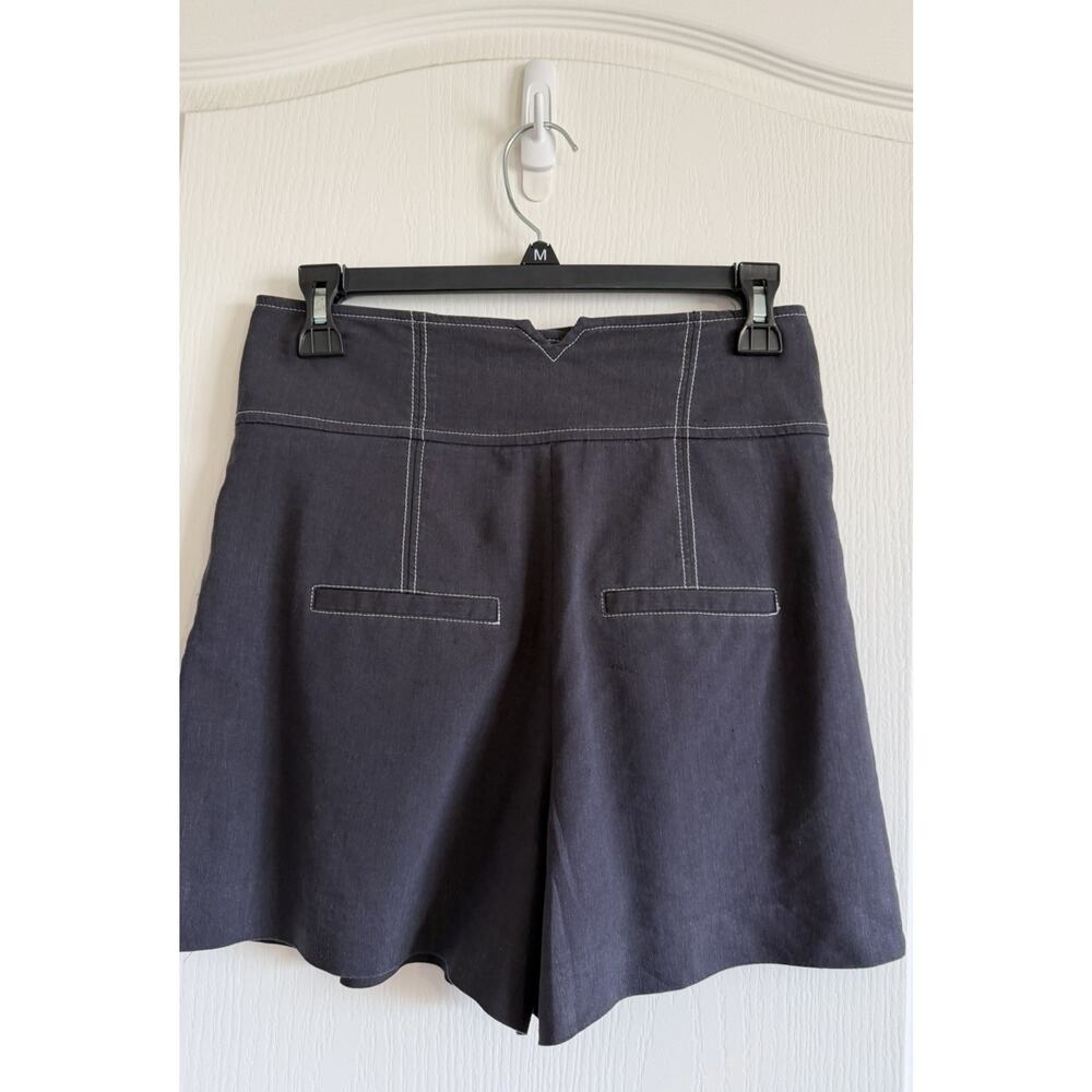 Veronica Beard Sz 2 Shorts Alicia Linen Blend High Rise Pleated Dark Navy $348 - Picture 8 of 16